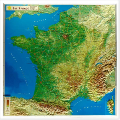 Carte en relief de la France - GeoRelief
