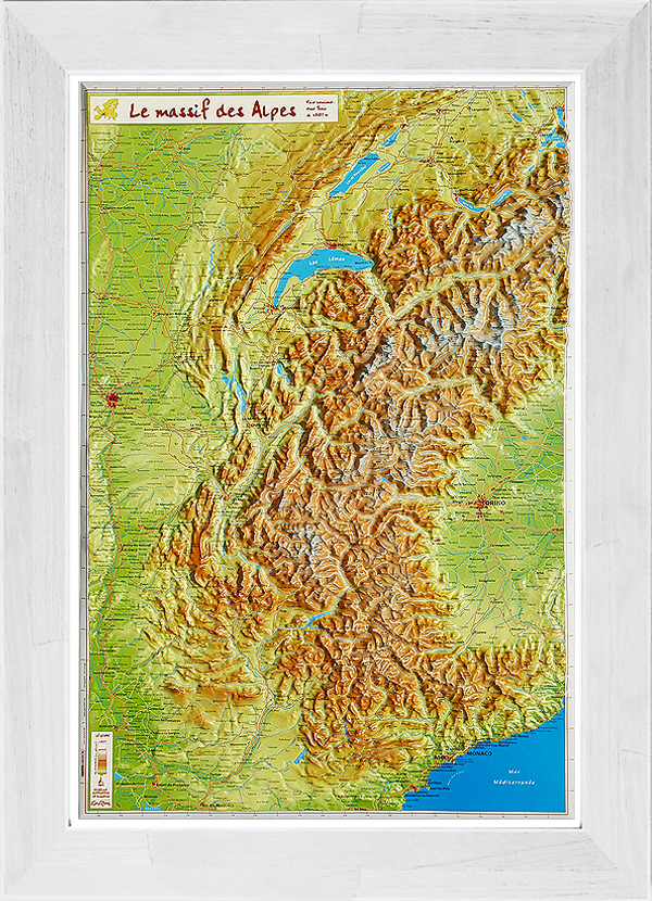 Carte du Massif des Alpes avec son cadre