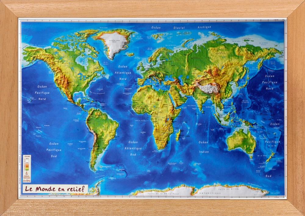 Georelief - Carte Postale en relief - Le Monde